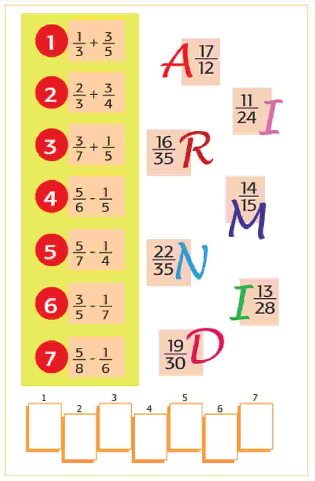 Kunci Jawaban Matematika Kelas 5 Halaman 8 Kerjakan penjumlahan dan pengurangan pecahan nomor 1 sampai 7