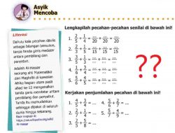 Kunci Jawaban Matematika Kelas 5 Halaman 5 Lengkapilah Pecahan-pecahan Senilai di Bawah Ini 2/5+1/4