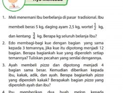 Siti Membeli Pita Sepanjang 8,24 M, Kemudian Memotong Untuk Membuat Bunga Sebesar 1,5 M