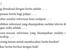Kunci Jawaban Bahasa Indonesia Kelas 8 Halaman 2 Kegiatan 1.1 Yang Dimaksud dengan Berita Adalah