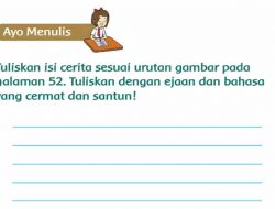 Isi Cerita Sesuai Urutan Gambar Pada Halaman 52 Kunci Jawaban Tema 1 Kelas 2 Halaman 53