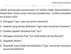 Kunci Jawaban Bahasa Indonesia Kelas 4 Halaman 30 Kurikulum Merdeka Mengapa Tigor Suka Menyiram Tanaman