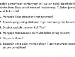 Mengapa Tigor Suka Menyiram Tanaman Bahasa Indonesia Kelas 4 Halaman 30