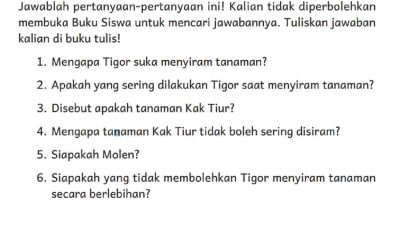Mengapa Tigor Suka Menyiram Tanaman Bahasa Indonesia Kelas 4 Halaman 30