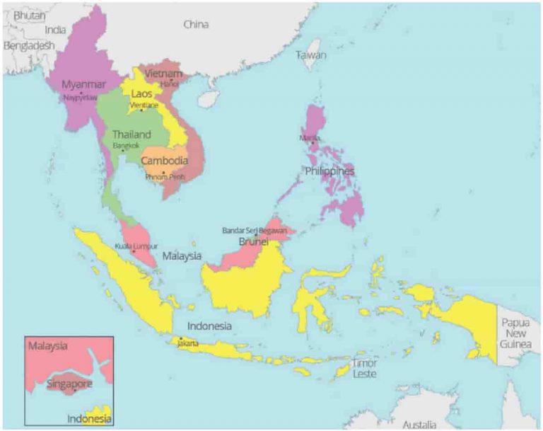 Negara Apa yang Terletak Paling Utara Selatan Barat dan Timur di ASEAN