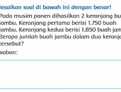 Jawaban Pada Musim Panen Dihasilkan 2 Keranjang Buah Jambu Tema 1 Kelas 3 Halaman 74