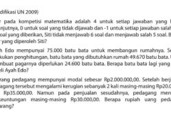 Skor Pada Kompetisi Matematika Adalah 4 Untuk Setiap Jawaban yang Benar Berapa Skor yang Diperoleh Siti