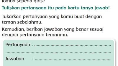 Tuliskan Pertanyaan Itu Pada Kartu Tanya Jawab Halaman 60 Kunci Jawaban Tema 1 Kelas 2 SD MI