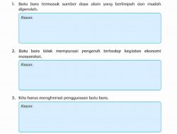Alasan Batu Bara Termasuk Sumber Daya Alam yang Berlimpah dan Mudah Diperoleh Tema 2 Kelas 4 Halaman 85