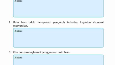 Alasan Batu Bara Termasuk Sumber Daya Alam yang Berlimpah dan Mudah Diperoleh Tema 2 Kelas 4 Halaman 85