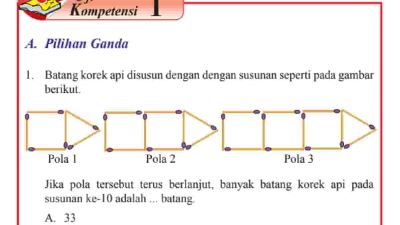 Batang korek api disusun dengan susunan seperti pada gambar berikut Jika pola tersebut terus berlanjut