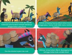 Buatlah Cerita Bergambar Berdasarkan Dongeng Kuda dan Keledai yang Sarat Dengan Beban Kelas 3 Halaman 98