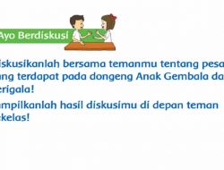 Diskusikanlah Pesan yang Terdapat Pada Dongeng Anak Gembala dan Serigala Halaman 85 Tema 2 Kelas 3 SD