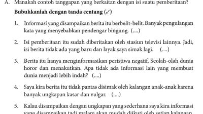 Kunci Jawaban Bahasa Indonesia Kelas 8 Halaman 11 Kegiatan 1.5 Contoh Tanggapan Berkaitan Isi Pemberitaan