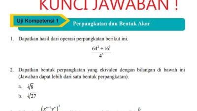 Kunci Jawaban Matematika Kelas 9 Halaman 58 59 60 61 62 Uji Kompetensi 1 Perpangkatan dan Bentuk Akar