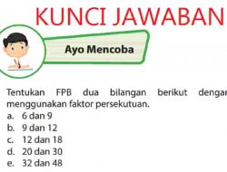 Kunci Jawaban Matematika Kelas 4 Halaman 66 Sampai 67 Tentukan FPB Dua Bilangan Berikut dengan Menggunakan Faktor Persekutuan
