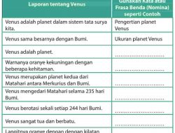 Laporan Tentang Venus Halaman 14 Bahasa Indonesia Kelas 9