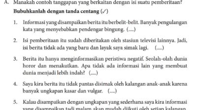 Manakah Contoh Tanggapan yang Berkaitan dengan Isi Suatu Pemberitaan Bubuhkanlah dengan Tanda Centang