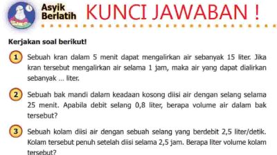 Sebuah bak mandi dalam keadaan kosong diisi air dengan selang selama 25 menit