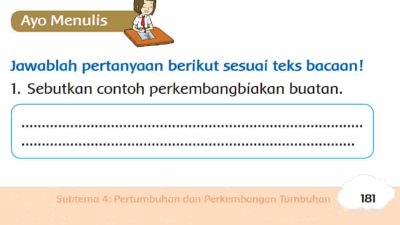 Sebutkan Contoh Perkembangbiakan Buatan Kelas 3 Tema 1 Halaman 181