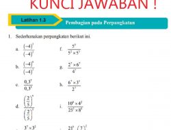 Sederhanakan Perpangkatan Berikut Ini (-4)5/(-4)2 Latihan 1.3 Kelas 9