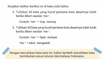 Tuliskan 10 Kata yang Huruf Pertama Kata Dasarnya Tidak Luluh Ketika Diberi Awalan ‘me'