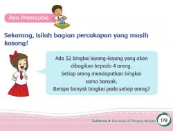 Ada 32 Bingkai Layang-Layang yang Akan Dibagikan Kepada 4 Orang, Berapa Banyak Bingkai Pada Setiap Orang