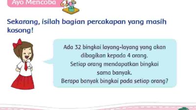 Ada 32 Bingkai Layang-Layang yang Akan Dibagikan Kepada 4 Orang, Berapa Banyak Bingkai Pada Setiap Orang