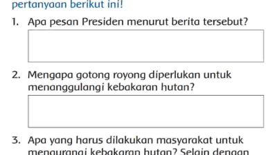 Apa Pesan Presiden Menurut Berita Tersebut Mengapa Gotong Royong Diperlukan Tema 3 Kelas 3 Halaman 106