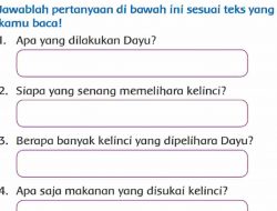 Apa yang Dilakukan Dayu Siapa yang Senang Memelihara Kelinci Kunci Jawaban Tema 2 Kelas 3 Halaman 159