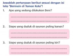 Apa yang Sedang Dilakukan Beni Di Taman Kota Halaman 195 Tema 2 Kelas 2