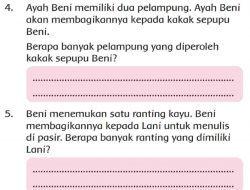 Ayah Beni Memiliki Dua Pelampung Ayah Beni Akan Membagikannya Kepada Kakak Sepupu Beni