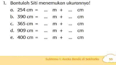Bantulah Siti Menemukan Ukurannya Jawaban Tema 3 Kelas 3 Halaman 55