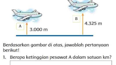 Berapa Ketinggian Pesawat A Dalam Satuan KM Berapa Ketinggian Pesawat B Jawaban Tema 3 Kelas 3 Halaman 66