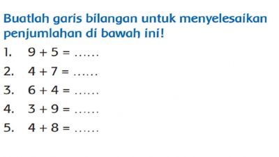 Buatlah Garis Bilangan Untuk Menyelesaikan Penjumlahan Di Bawah ini Halaman 132 Tema 2 Kelas 3 SD