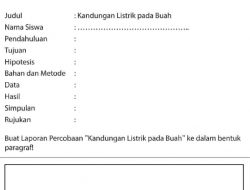 Buatlah Laporan Percobaan Kandungan Listrik Pada Buah Ke Dalam Bentuk Paragraf Bahasa Indonesia Kelas 9