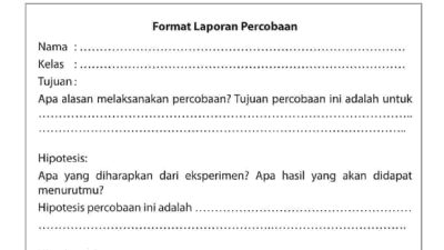 Buatlah Percobaan Sesuai Dengan Tugas Mata Pelajaran Lain dan Laporkan Sesuai dengan Format Bahasa Indonesia Kelas 9