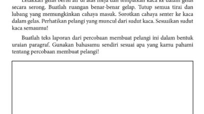 Buatlah Teks Laporan Dari Percobaan Membuat Pelangi Ini Dalam Bentuk Uraian Paragraf Bahasa Indonesia Kelas 9