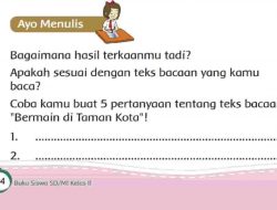 Coba Kamu Buat 5 Pertanyaan Tentang Teks Bacaan Bermain di Taman Kota Halaman 194 Kelas 2 SD