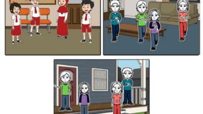 Contoh sketsa gambar berdasarkan naskah atau storyboard beserta penjelasannya
