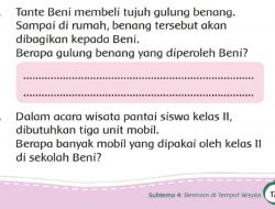 Dalam Acara Wisata Pantai Siswa Kelas II, Dibutuhkan Tiga Unit Mobil Berapa Banyak Mobil yang Dipakai