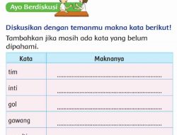 Diskusikan dengan Temanmu Makna Kata Berikut Tim Inti Gol Gawang Penalti Halaman 161 Kelas 2 SD