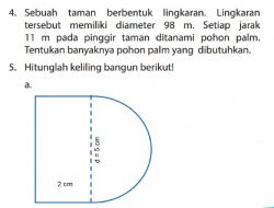 Hitunglah Keliling Bangun Berikut 2 cm de = 5 cm Matematika Kelas 6 Halaman 76