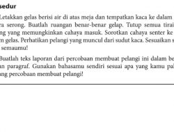 Kunci Jawaban Bahasa Indonesia Kelas 9 Halaman 28 Buatlah Teks Laporan Dari Percobaan Membuat Pelangi
