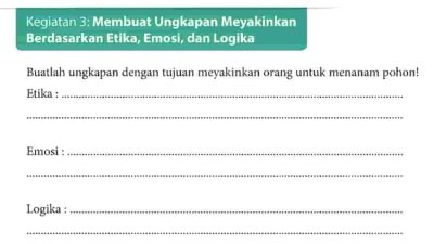 Kunci Jawaban Bahasa Indonesia Kelas 9 Halaman 38 Buatlah Ungkapan dengan Tujuan Menyakinkan Orang Untuk Menanam Pohon