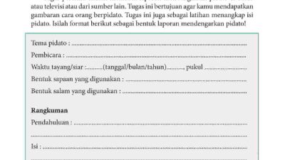 Kunci Jawaban Bahasa Indonesia Kelas 9 Halaman 39 Laporan Mendengarkan Pidato di Radio Televisi Atau Sumber Lain