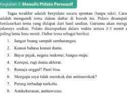 Kunci Jawaban Bahasa Indonesia Kelas 9 Halaman 49 Kegiatan 3 Menulis Pidato Persuasif Jangan Buang Sampah Sembarangan