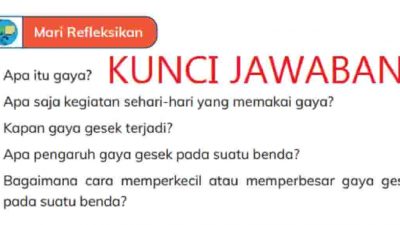 Kunci Jawaban Ilmu Pengetahuan Alam dan Sosial (IPAS) Kelas 4 Halaman 68 Apa saja kegiatan sehari-hari yang memakai gaya