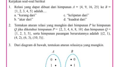 Kunci jawaban Matematika kelas 8 halaman 86 87 88 Ayo Kita Berlatih 3.1 beserta caranya semester 1
