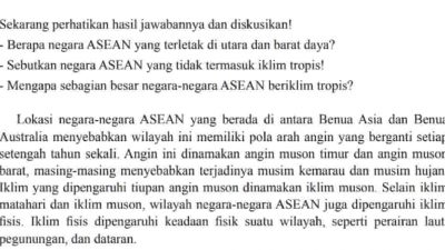Mengapa Sebagian Besar Negara-Negara ASEAN beriklim tropis IPS Kelas 8 Halaman 57
